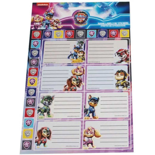 Picture of PAW PATROL POWER UP NAME LABELS PACK OF 16